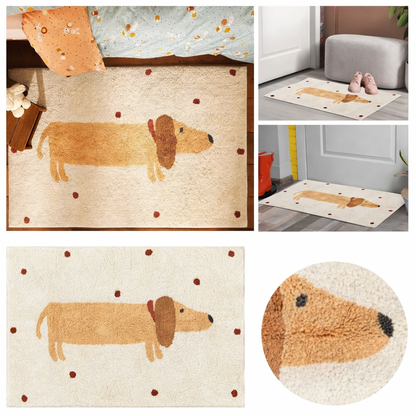 DachsyDream Cozy Dachshund Pattern Rug