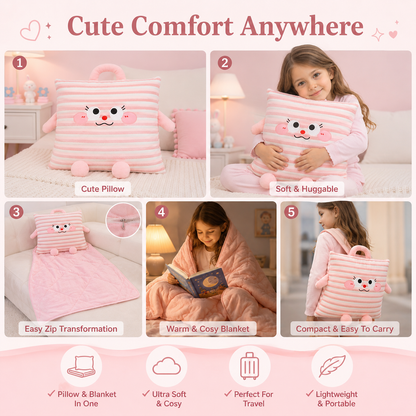 SnuggleNest 2-in-1 Blanket Pillow