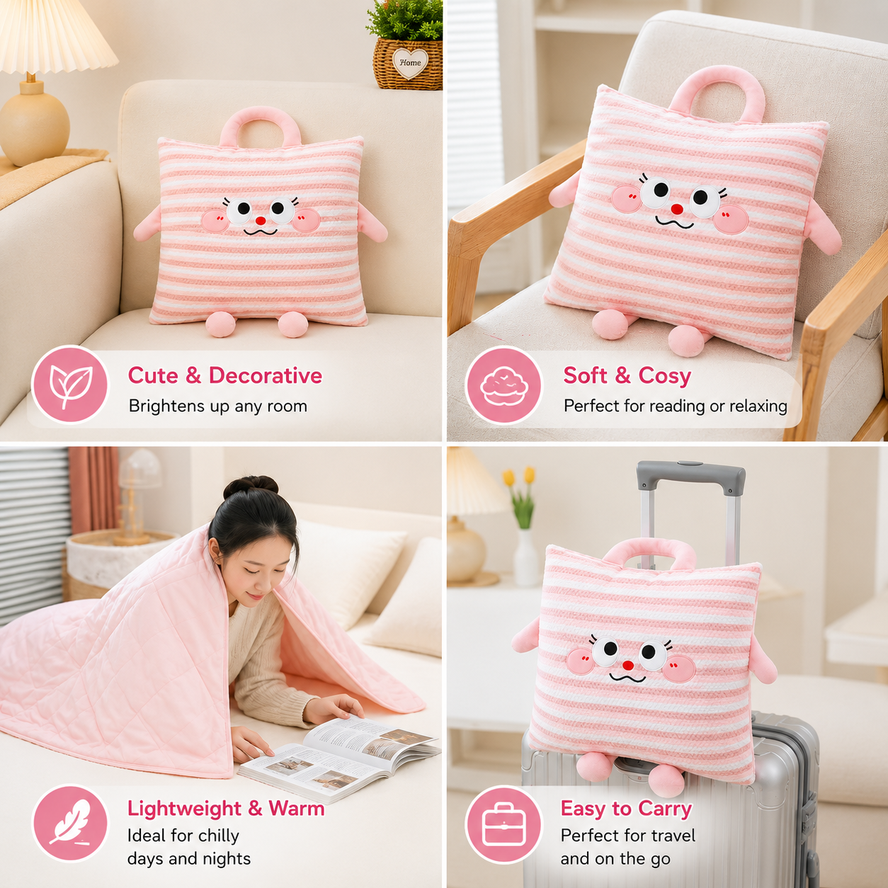 SnuggleNest 2-in-1 Blanket Pillow