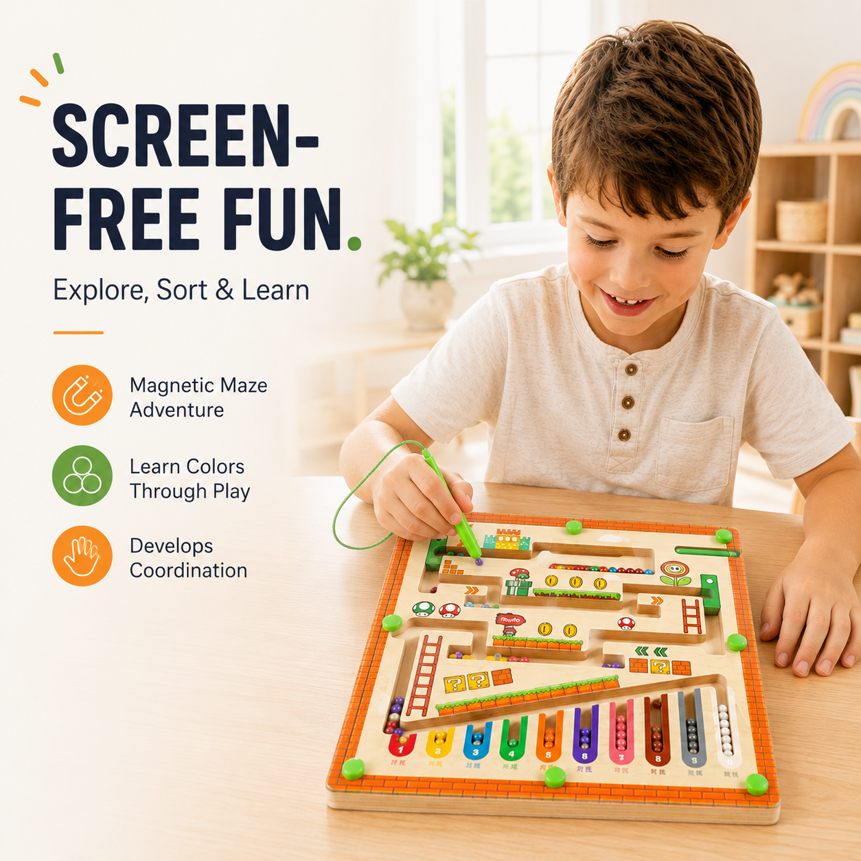 Magnetic Maze Board for Kids