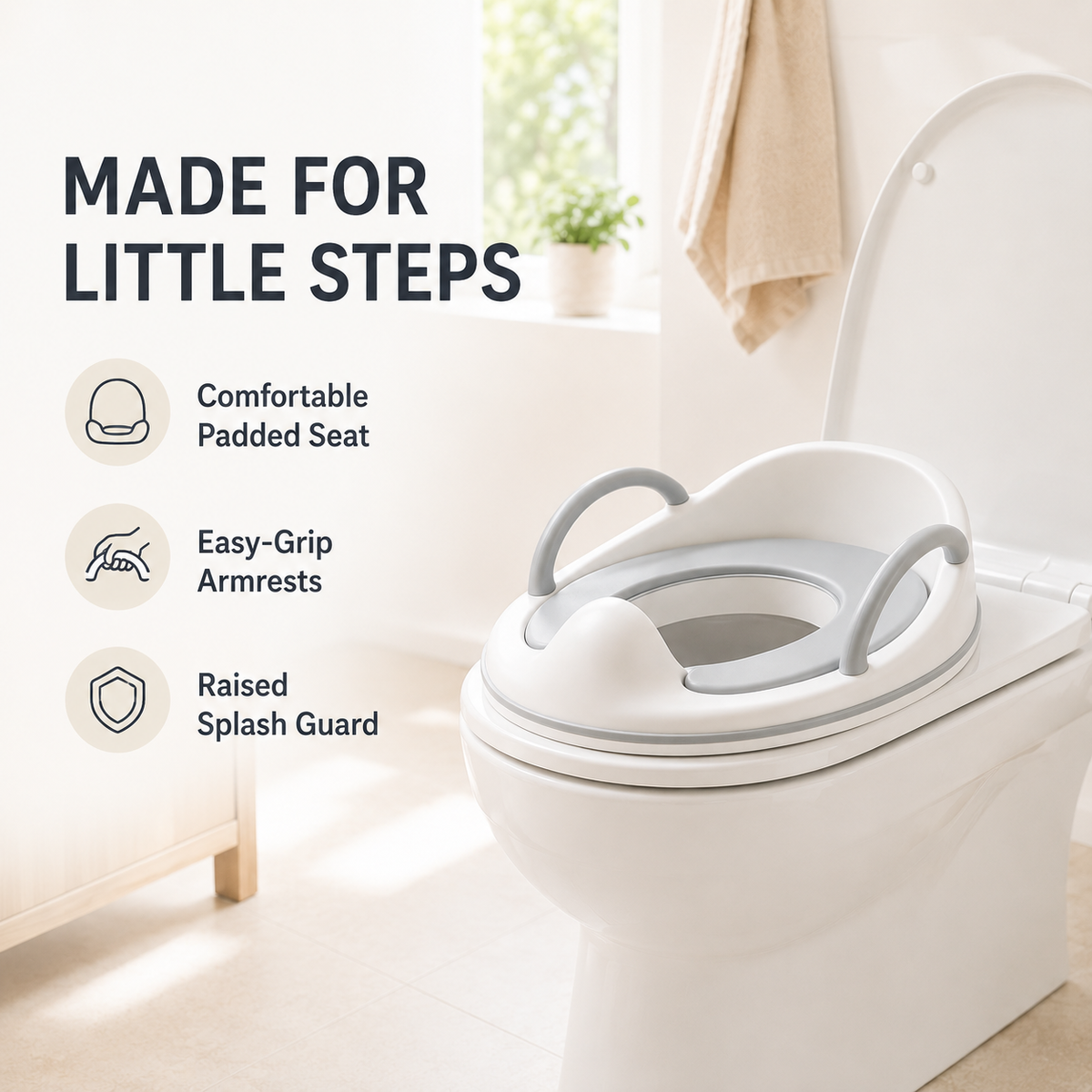 Baby Toilet Training Seat with Armrests