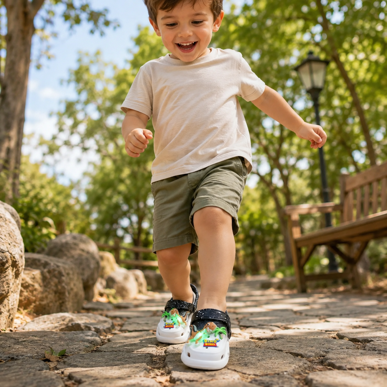Dinosaur Light-Up Clogs
