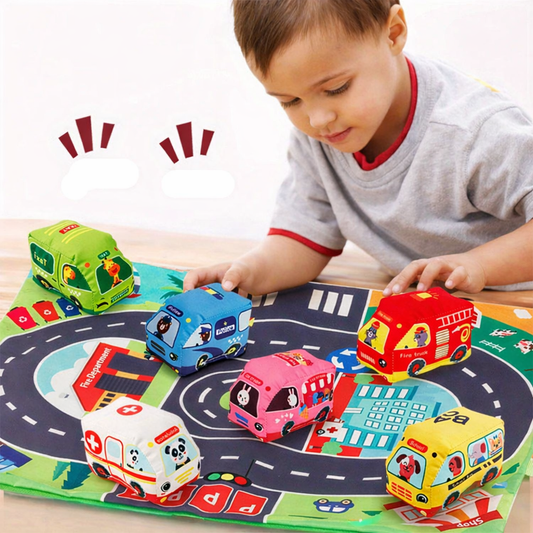 Road-Ready Plush Toy Car Set