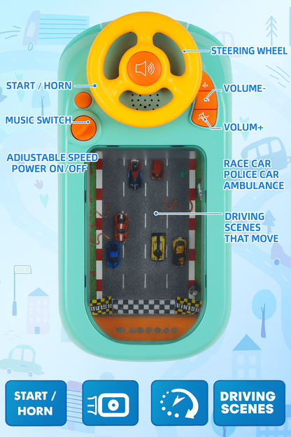 Musical Steering Wheel Toy for Kids