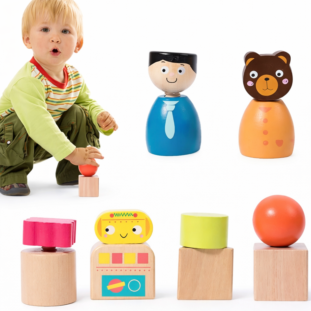 TwistPlay Montessori Wooden Screw Figures
