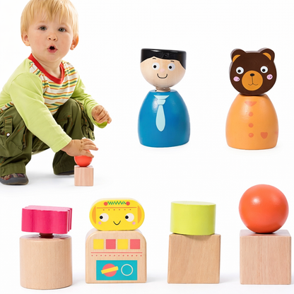 TwistPlay Montessori Wooden Screw Figures