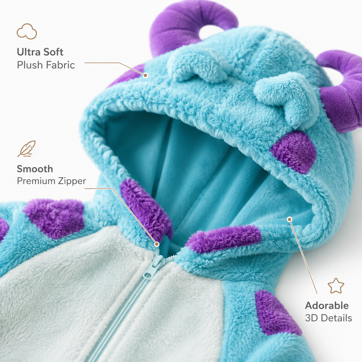 Monster Fleece Baby Romper