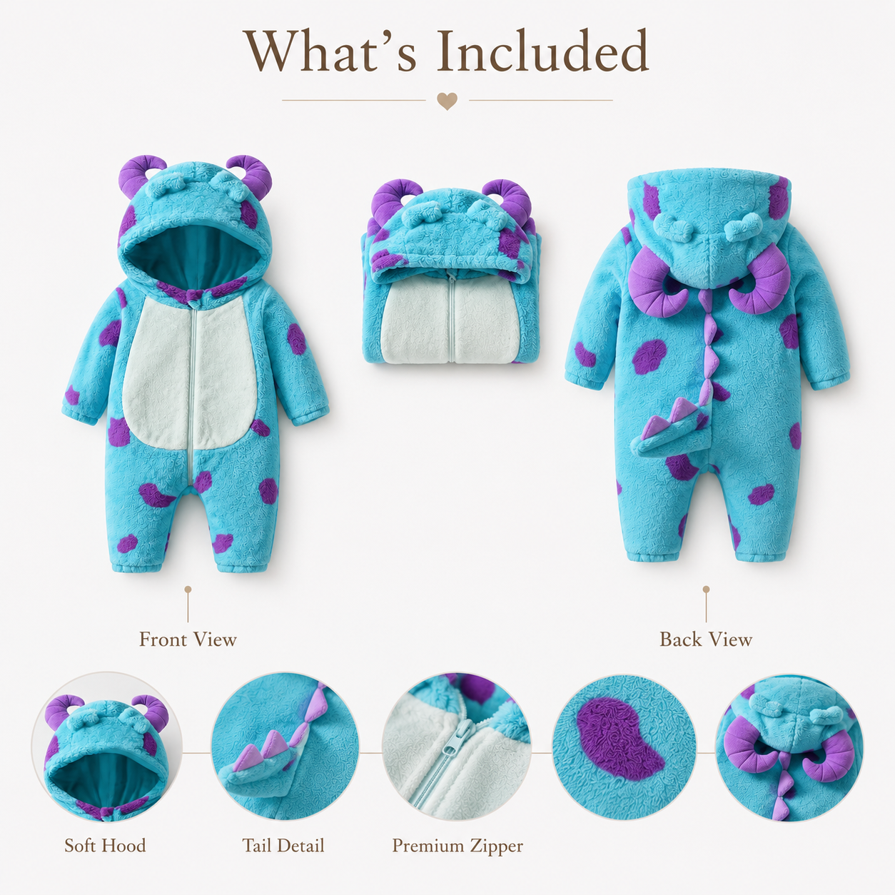 Monster Fleece Baby Romper