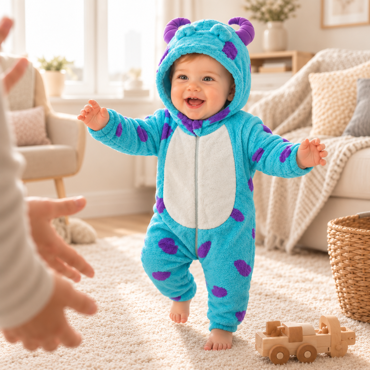 Monster Fleece Baby Romper