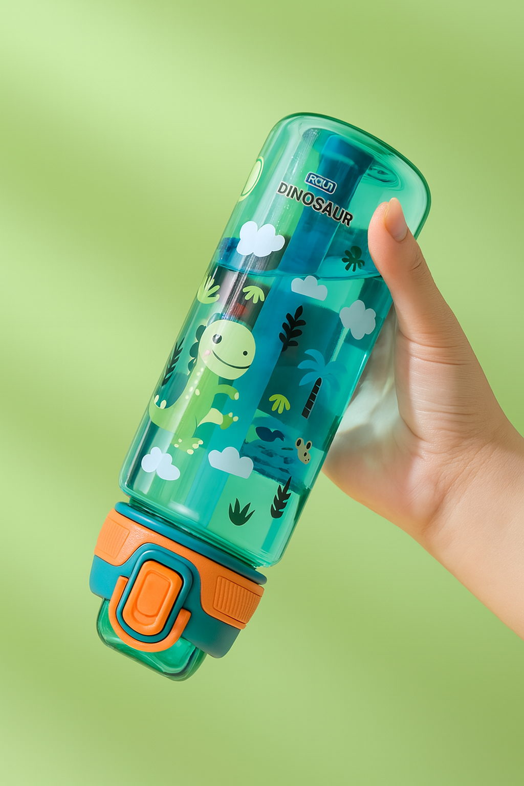 600ml Dinosaur Kids Water Bottle with Straw