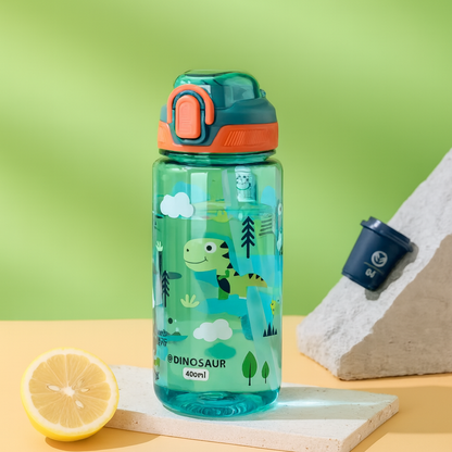 600ml Dinosaur Kids Water Bottle with Straw