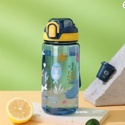 600ml Dinosaur Kids Water Bottle with Straw