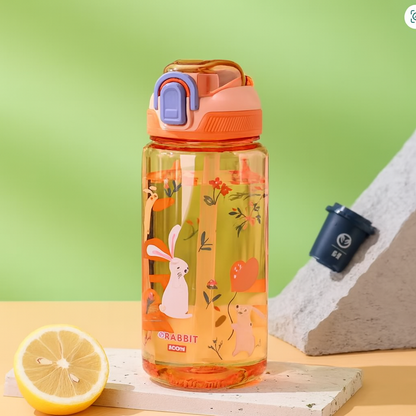 600ml Dinosaur Kids Water Bottle with Straw