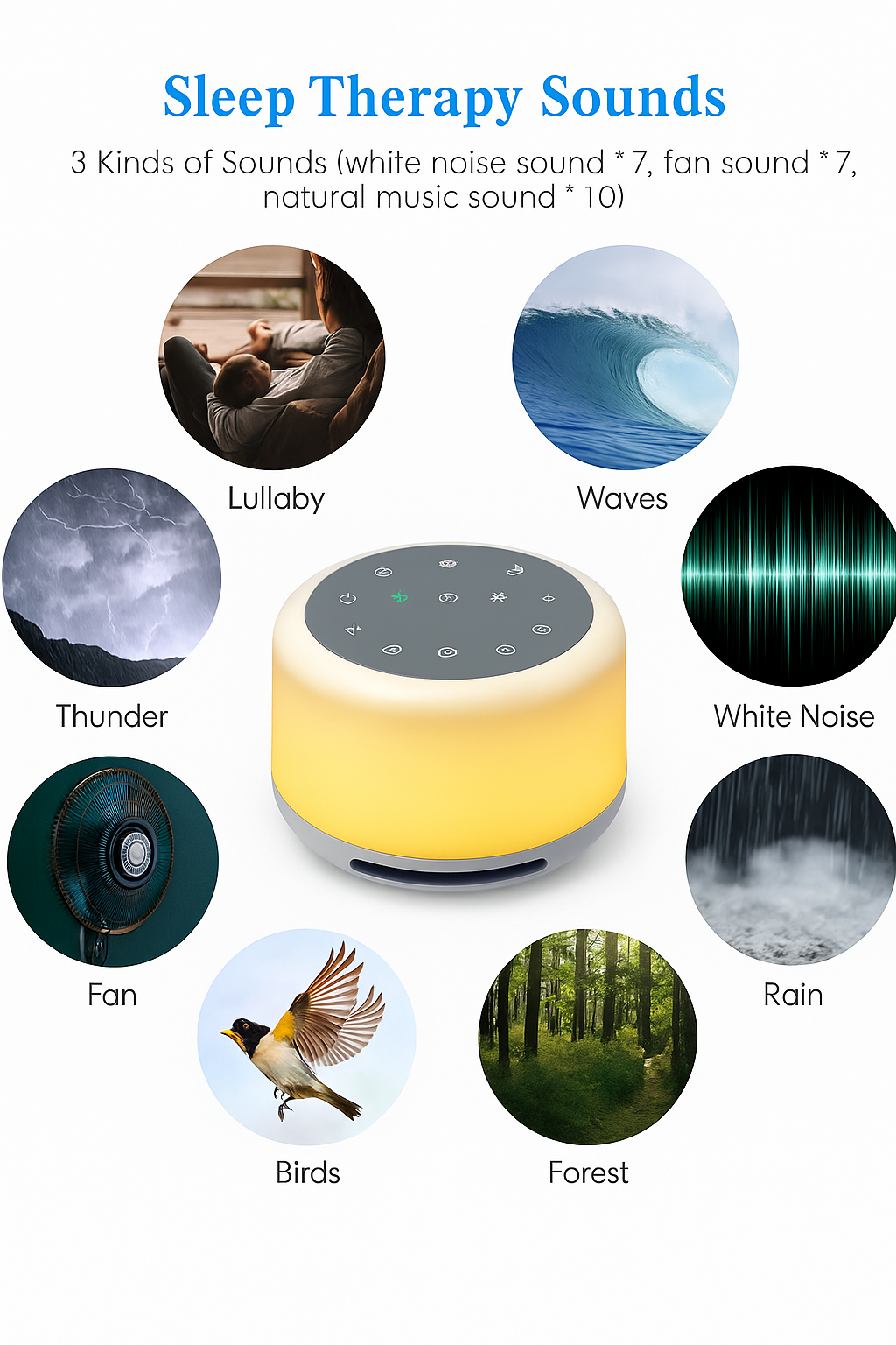 White Noise Sound Machine with Mood Light