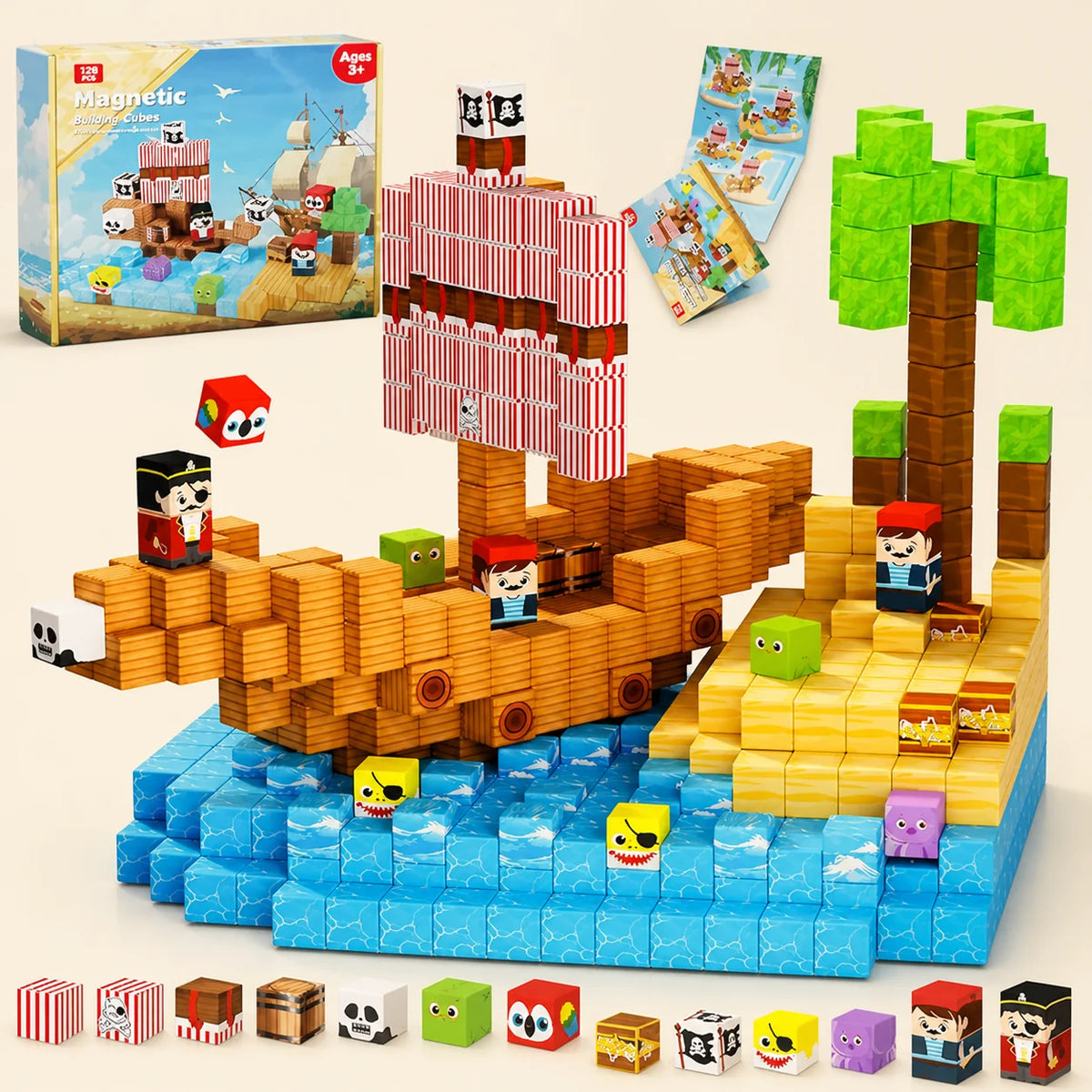 100-Piece Magnetic Building Cube Set