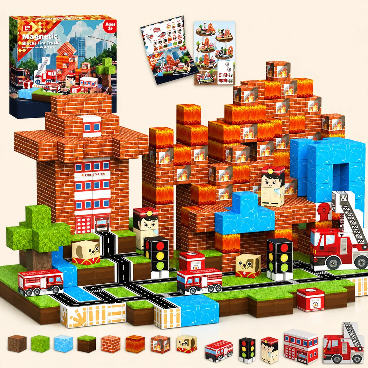 100-Piece Magnetic Building Cube Set