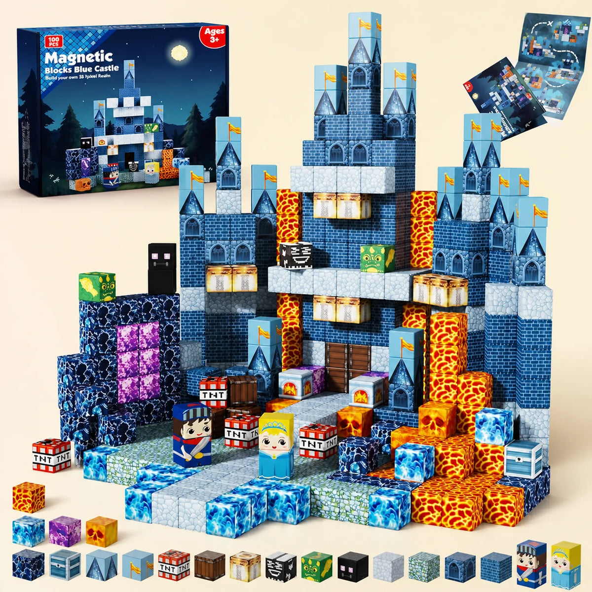 100-Piece Magnetic Building Cube Set