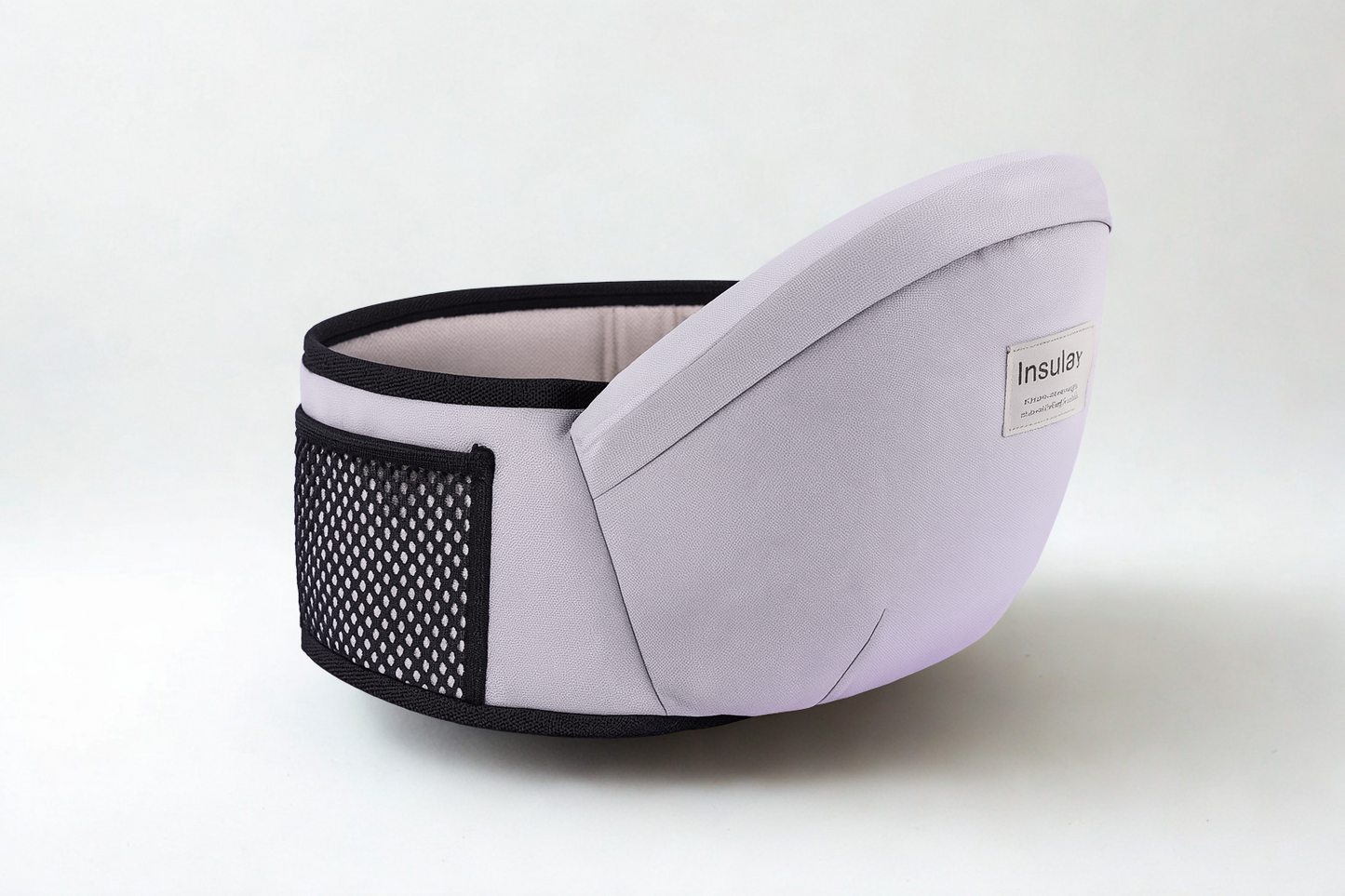 White and black insulated food carrier on a white background