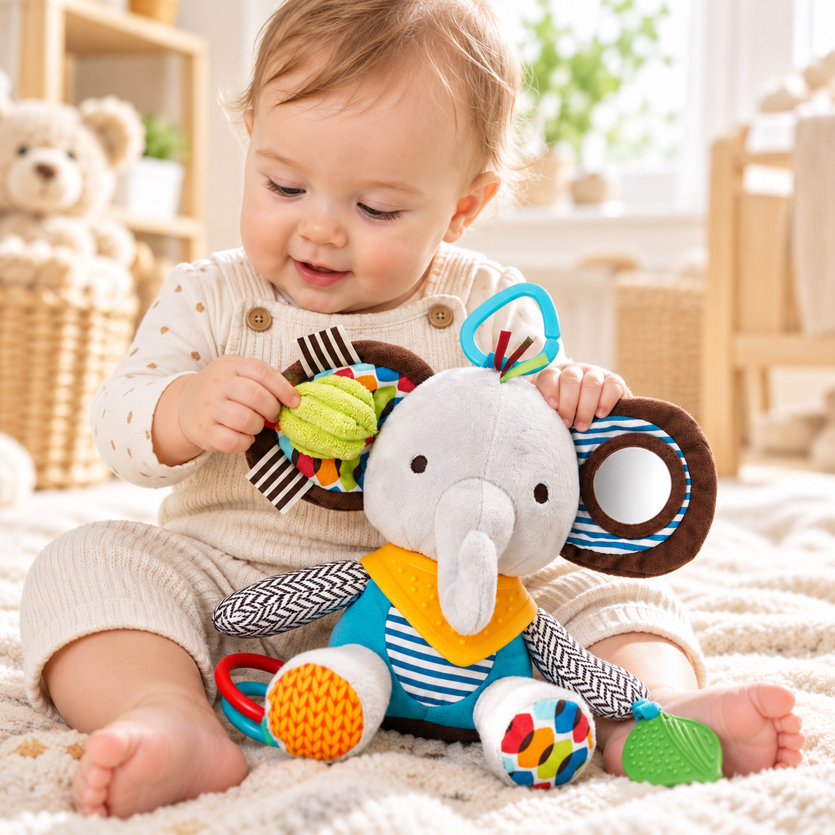 SnuggleRattle Sensory Plush Teething Toy