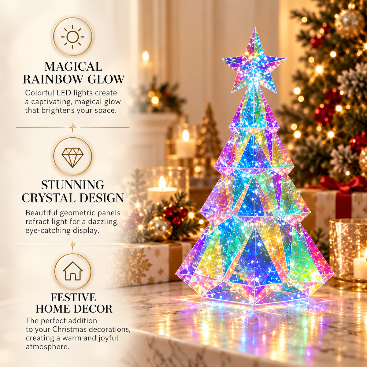 Rainbow Crystal Christmas Tree