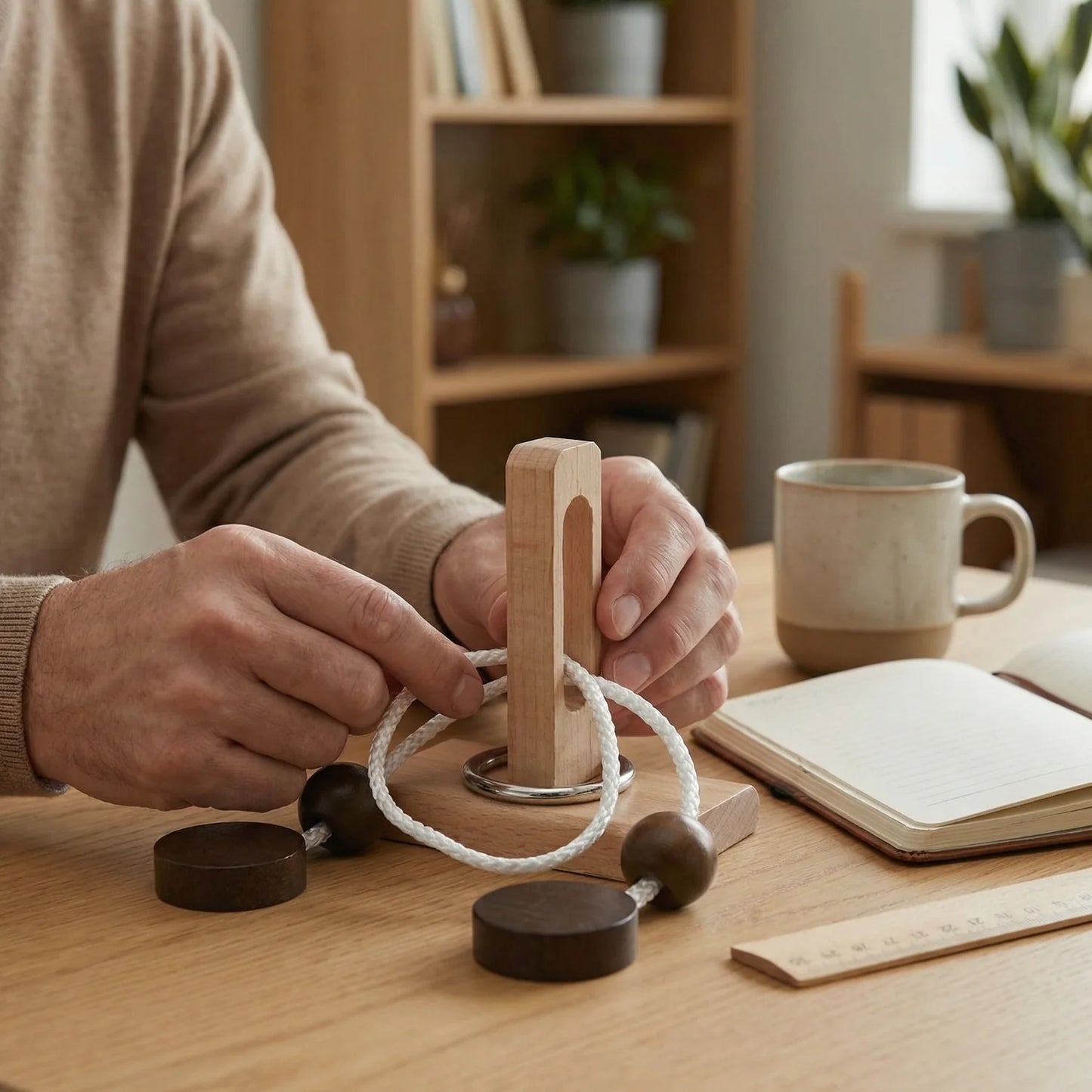 Wooden Rope-Puzzle