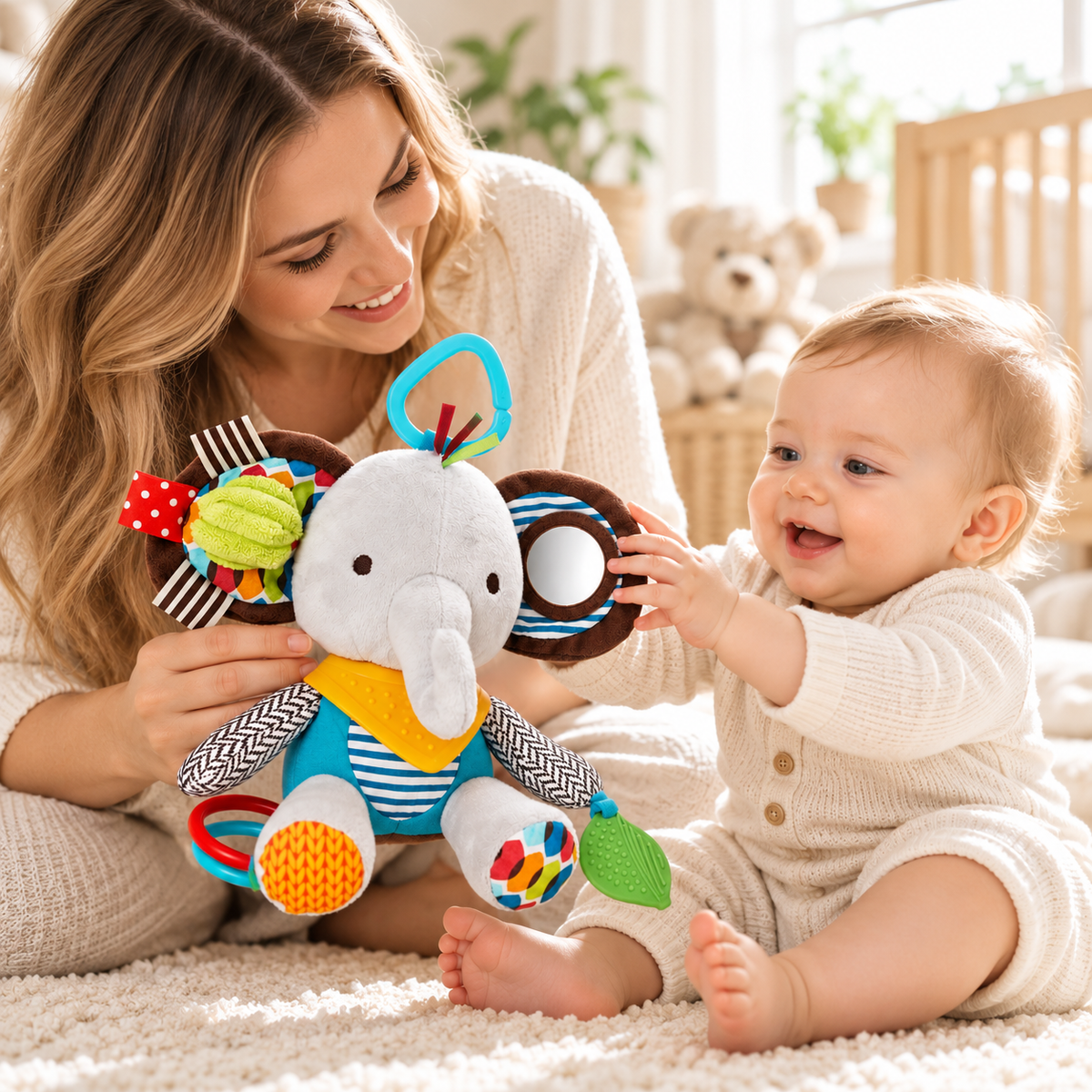 SnuggleRattle Sensory Plush Teething Toy