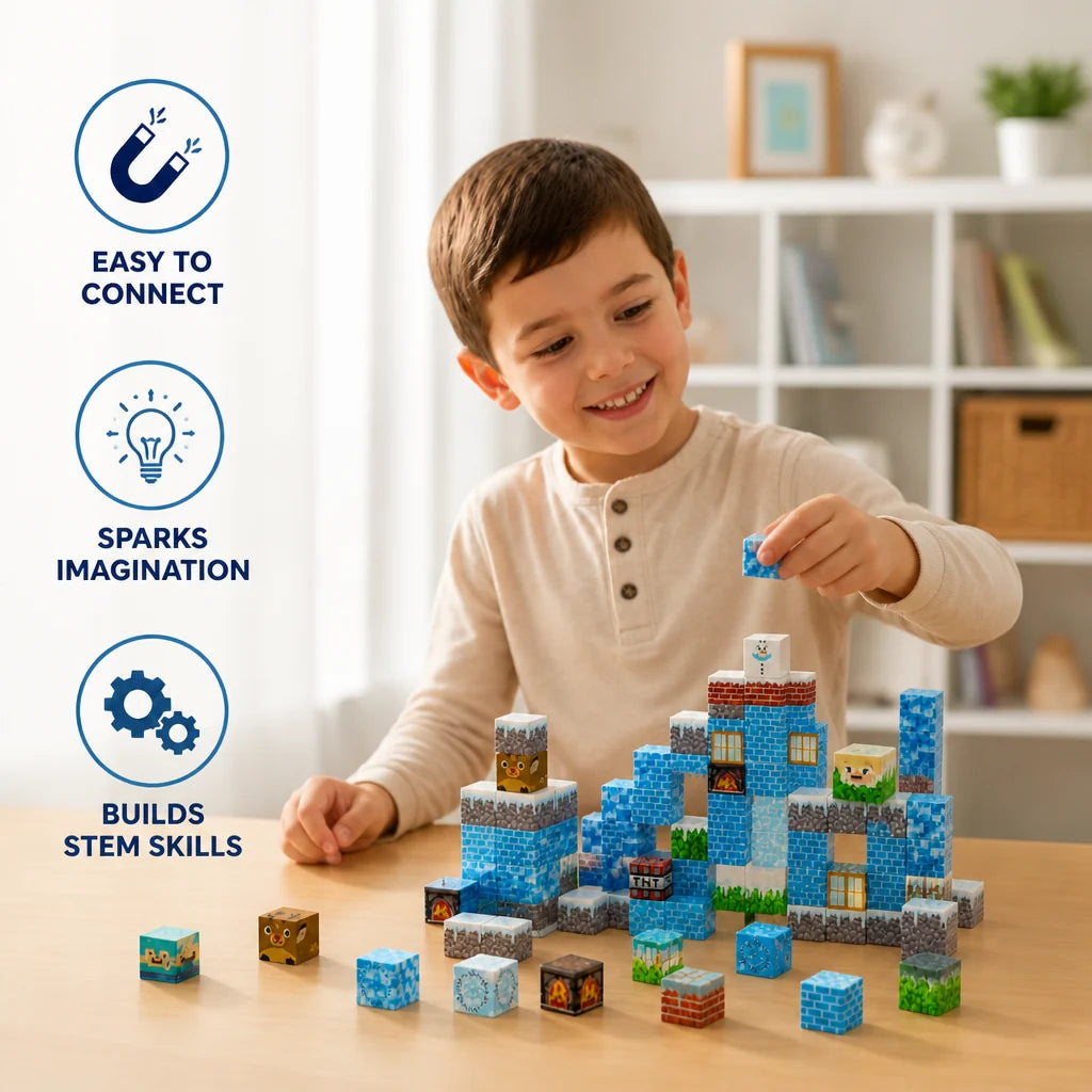 100-Piece Magnetic Building Cube Set