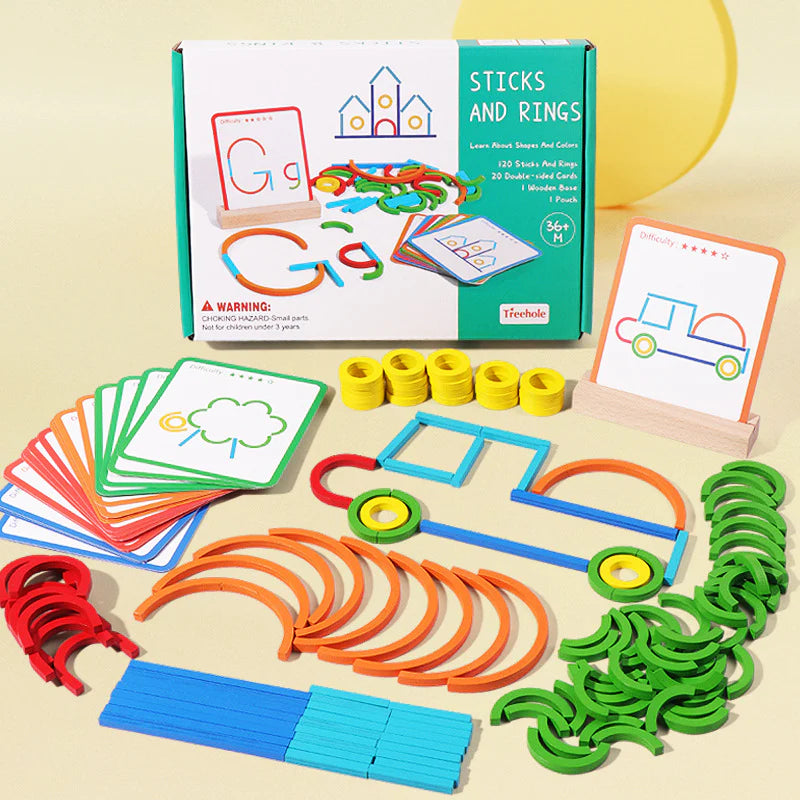 StackLearn Montessori Sticks & Rings