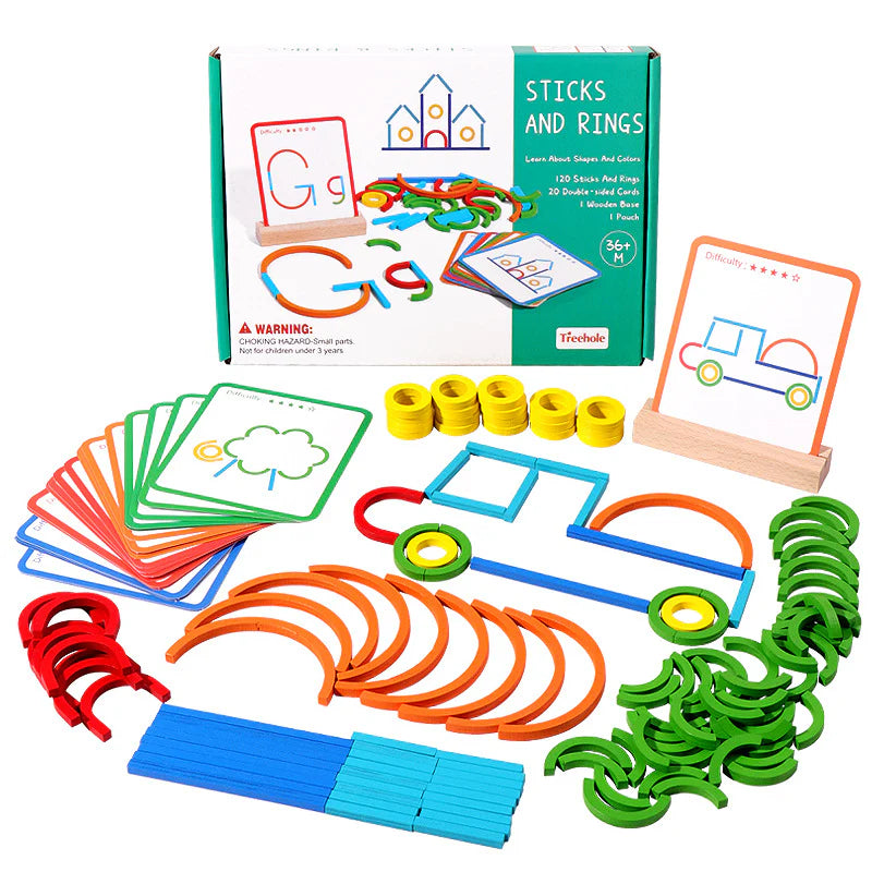 StackLearn Montessori Sticks & Rings