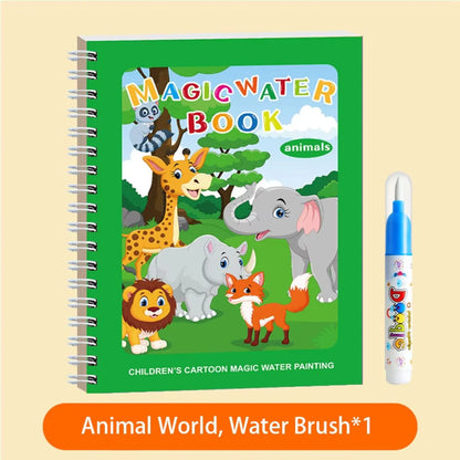 WonderWater Self-Erase Paint Book + Water Brush Kit