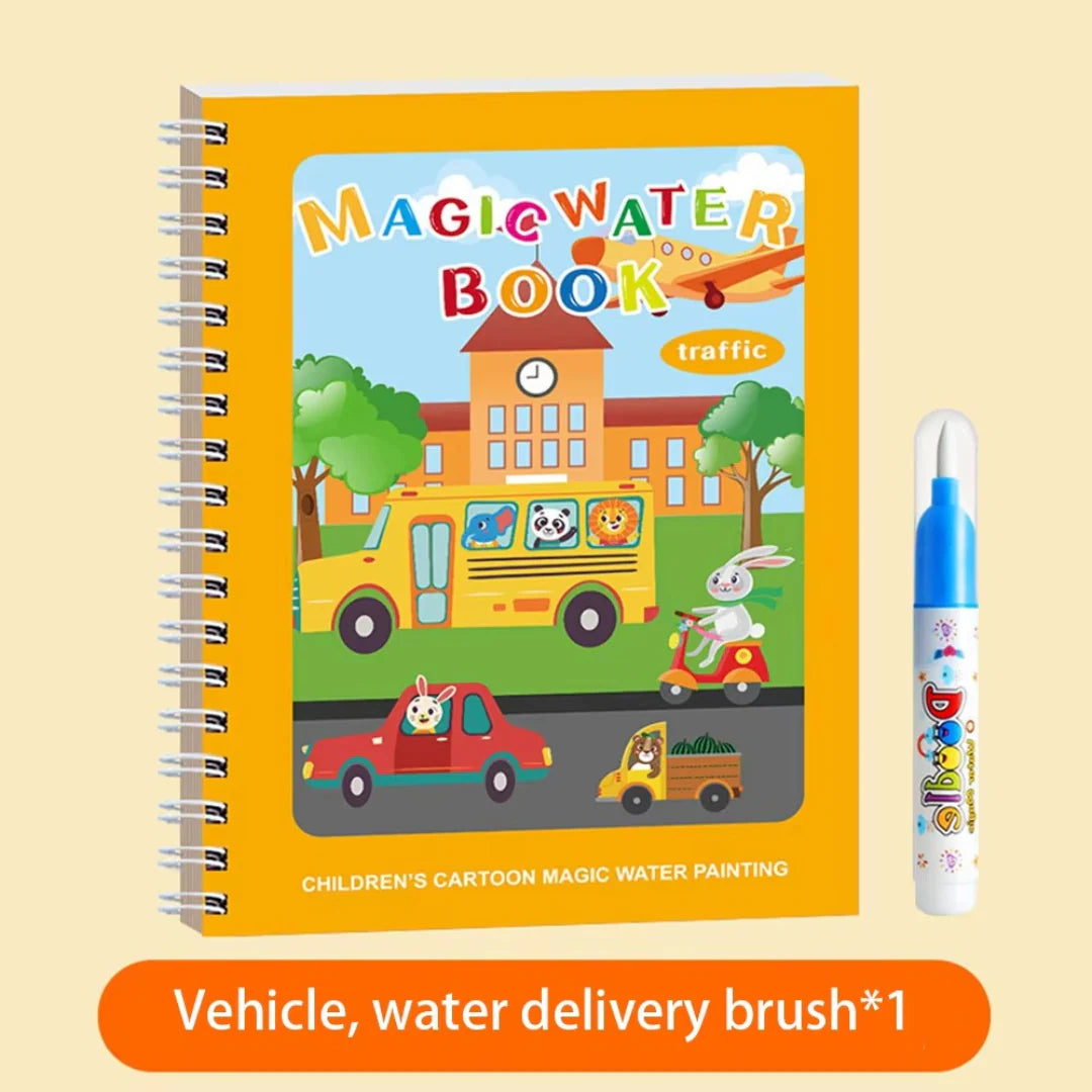 WonderWater Self-Erase Paint Book + Water Brush Kit