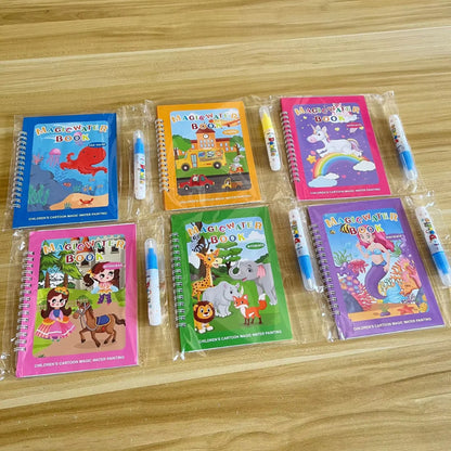 WonderWater Self-Erase Paint Book + Water Brush Kit