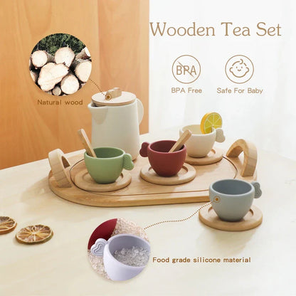 TinyTea Wood & Silicone Play Tea Set