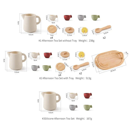 TinyTea Wood & Silicone Play Tea Set