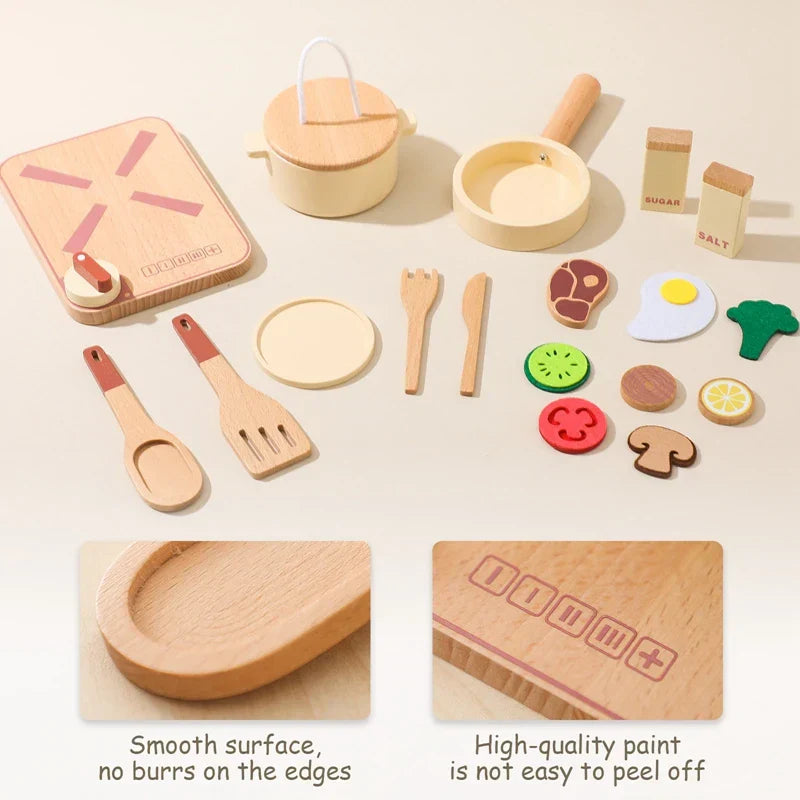 LittleChef Wooden Kitchen Playset