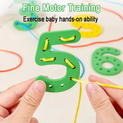Alphabet & Number Wooden Threading Toy