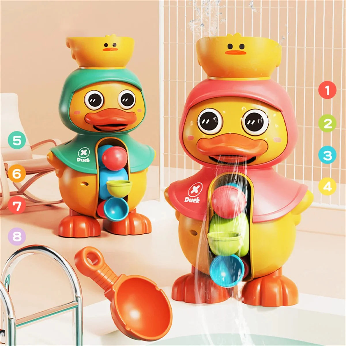 SplashSpin Bath Duck & Water Wheel