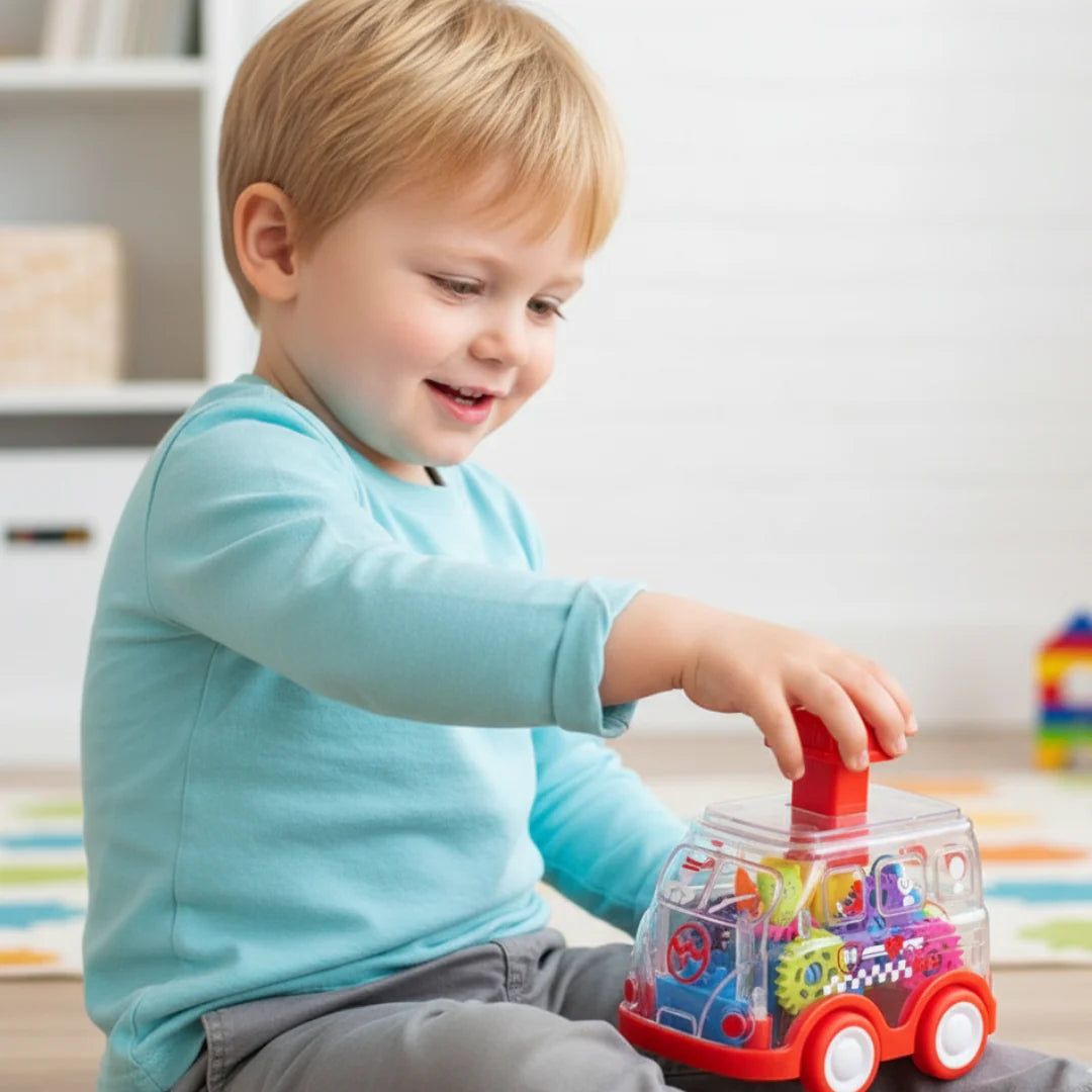 Gear-Spin Transparent Push Car