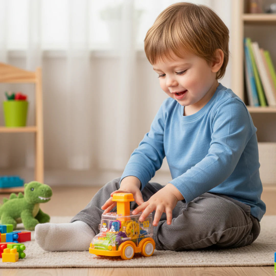 Gear-Spin Transparent Push Car