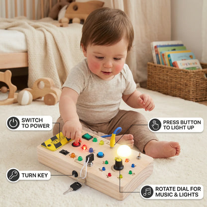 Montessori Sensory Activity Board with Lights