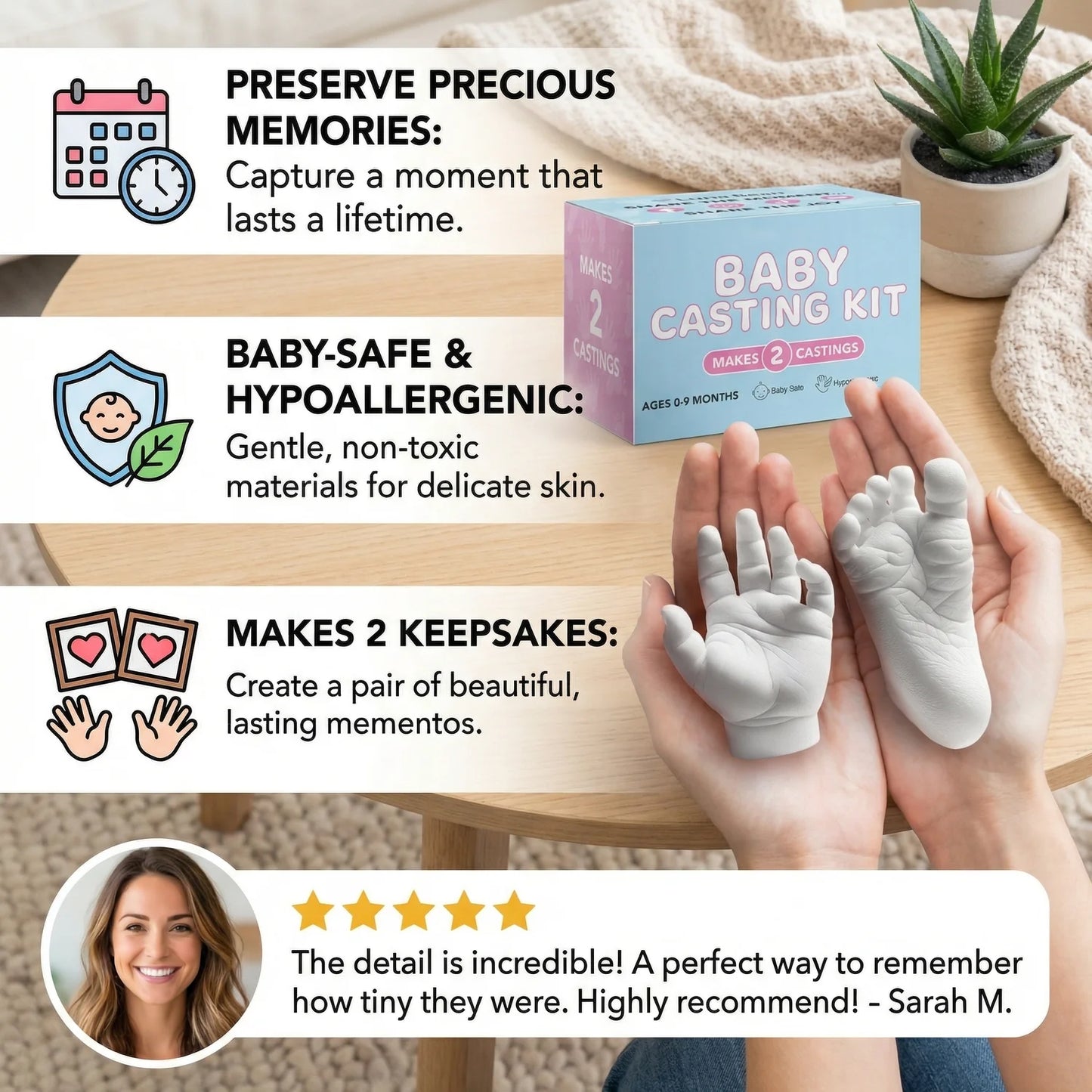 LittlePrints Baby Hand & Footprint Keepsake Kit